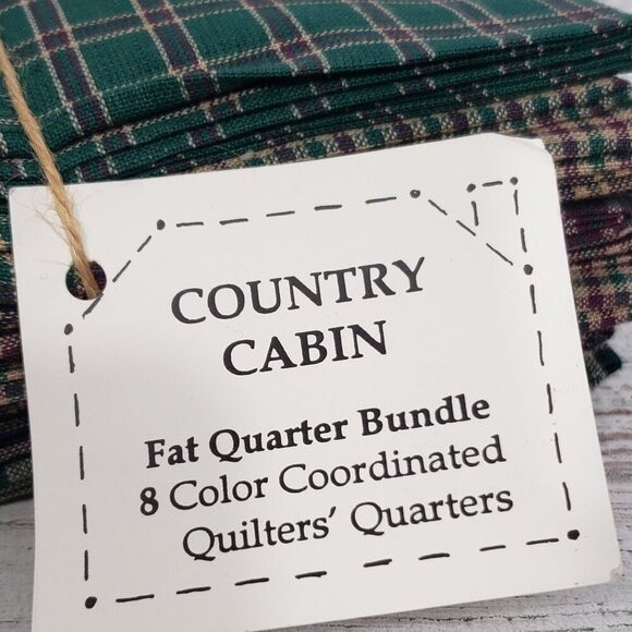 Country Cabin  Fat Quarter Bundle Quilters Quarters  Green Blue Burgundy Plaid - Picture 3 of 5